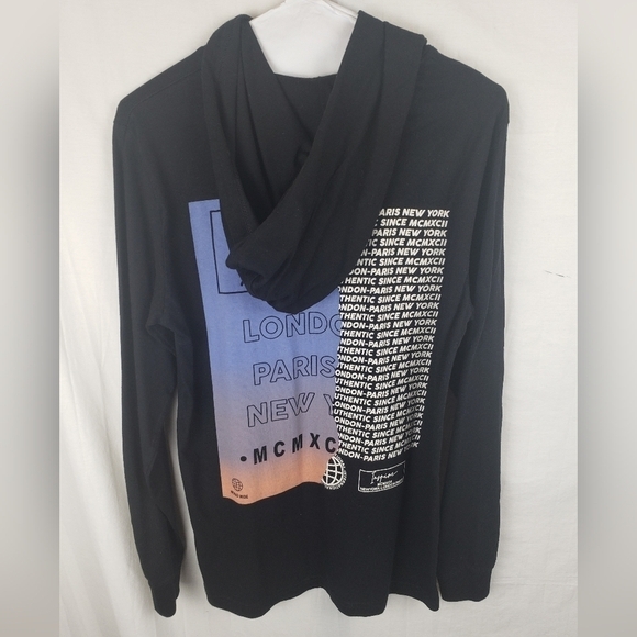 Denim and Flower Ricky Singh Black Hooded Inspire Long Sleeve Shirt Sz S - Picture 4 of 9